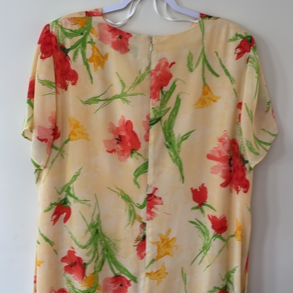 J. Stevens Woman by Carol Escritor Yellow W/Flowers Full Length Dress Size 22 W - Picture 10 of 10